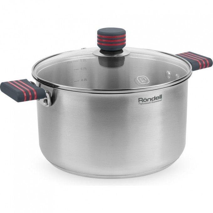 Кастрюля с крышкой RONDELL STRIPES 24 см 5,8 л RDS-1281