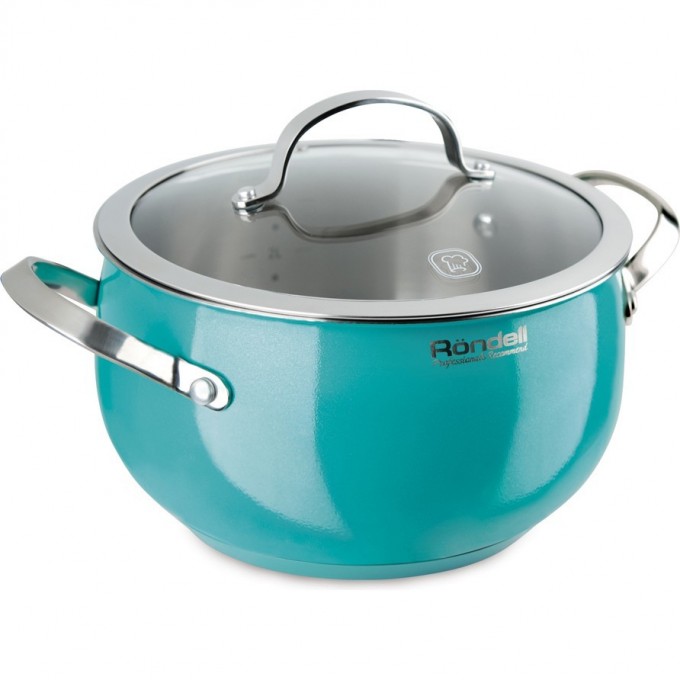 Кастрюля с крышкой RONDELL TURQUOISE 20 см, 3,8 л RDS-718